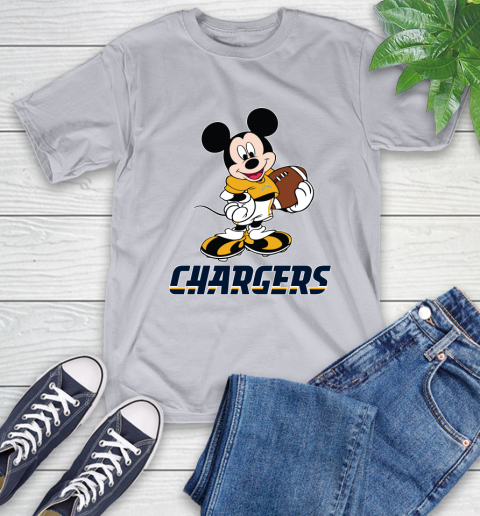NFL Football Los Angeles Chargers Cheerful Mickey Mouse Shirt T-Shirt - Image 7