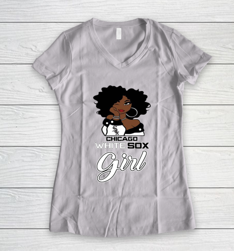 Chicago White Sox Girl MLB Women's V-Neck T-Shirt 2