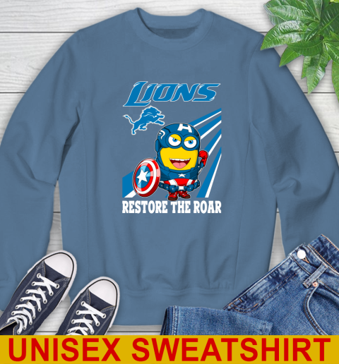 NFL Football Detroit Lions Captain America Marvel Avengers Minion Shirt Sweatshirt 10