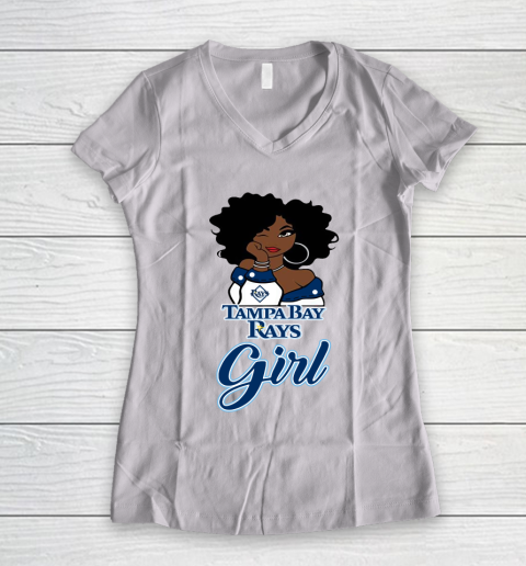 Tampa Bay Rayss Girl MLB Women's V-Neck T-Shirt 2
