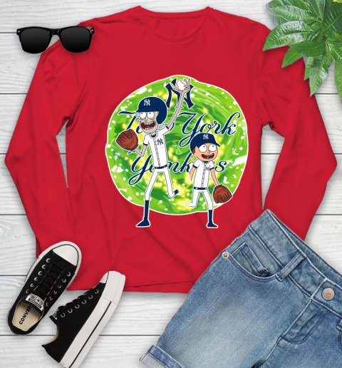 MLB New York Yankees Rick And Morty Baseball Sports Youth Long Sleeve 11