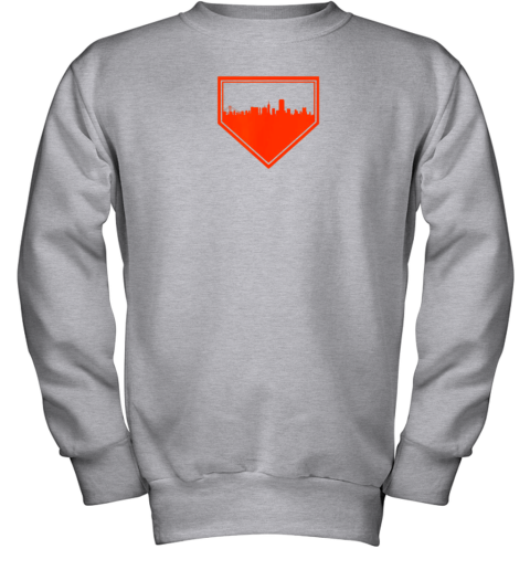 ljzk san francisco baseball home plate vintage sf skyline youth sweatshirt 47 front sport grey