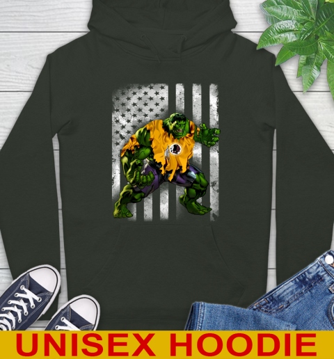 Washington Redskins Hulk Marvel Avengers NFL Football American Flag Hoodie 12