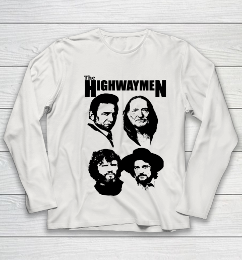 Willie Nelson Johnny Cash Outlaw Country Super Group The Highwaymen Youth Long Sleeve 8