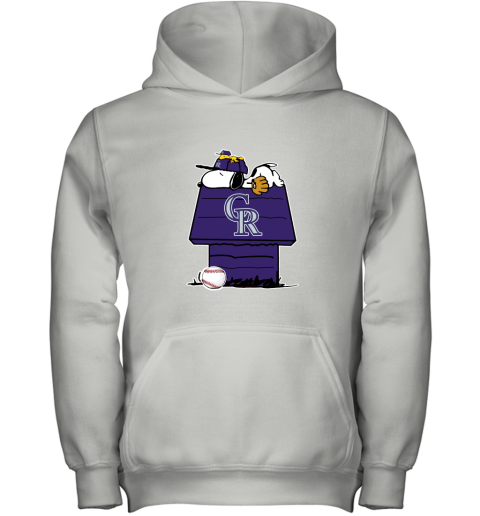 Colorado Rockies Snoopy And Woodstock Resting Together MLB Youth Hoodie