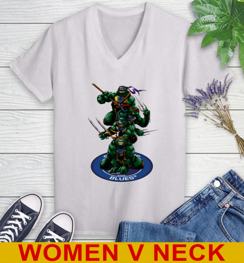 NHL Hockey St.Louis Blues Teenage Mutant Ninja Turtles Shirt Women's V-Neck T-Shirt