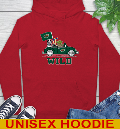 NHL Hockey Minnesota Wild Darth Vader Baby Yoda Driving Star Wars Shirt Hoodie 10
