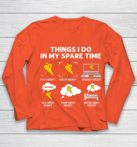 Things I Do In My Spare Time Hockey Ice Hockey Player Gift Youth Long Sleeve 3