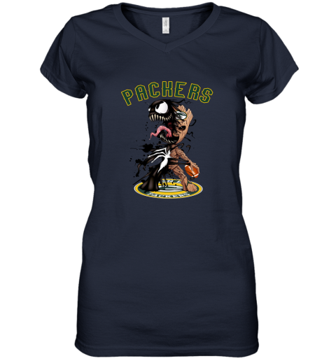 NFL Green Bay Packers Football Venom Groot Guardians Of The Galaxy Eq92QJyj3u9 women v neck t shirt 39 95 151514 front navy