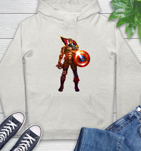 NFL Captain America Marvel Avengers Endgame Football Sports Arizona Cardinals Hoodie 12