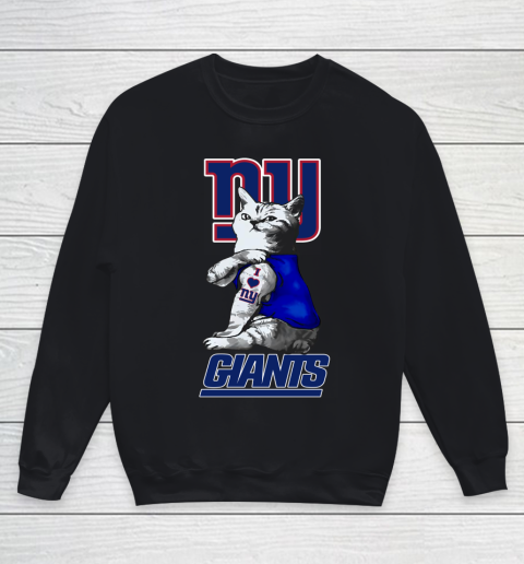NFL Football My Cat Loves New York Giants Youth Sweatshirt