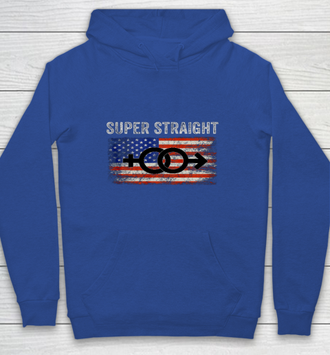 Vintage Us Flag Gender Identity Super Straight Identity Youth Hoodie 6