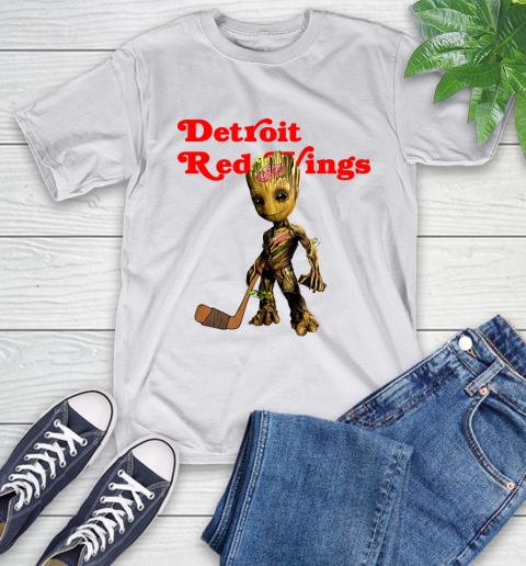 Detroit Red Wings NHL Hockey Groot Marvel Guardians Of The Galaxy T-Shirt 12