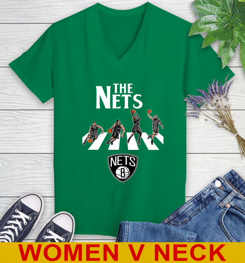 NBA Basketball Brooklyn Nets The Beatles Rock Band Shirt Women's V-Neck T-Shirt 5