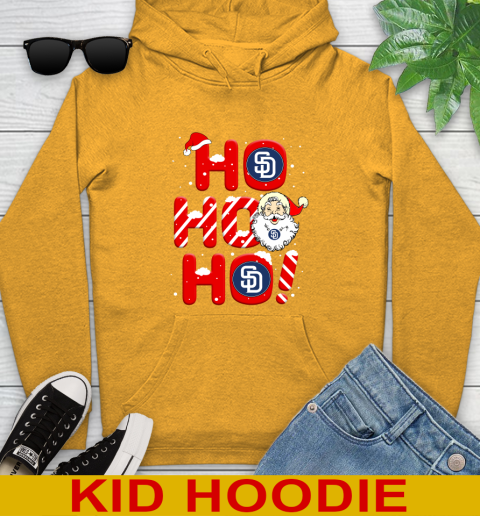 San Diego Padres MLB Baseball Ho Ho Ho Santa Claus Merry Christmas Shirt Youth Hoodie 2