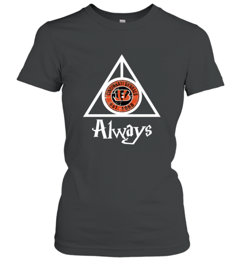 Always Love The Cincinnati Bengals x Harry Potter Mashup NFL qhpz always love the cincinnati bengals x harry potter ladies t shirt 20 front black