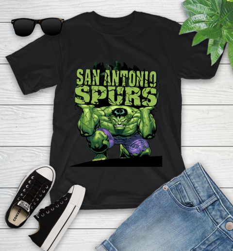 San Antonio Spurs NBA Basketball Incredible Hulk Marvel Avengers Sports Youth T-Shirt 2
