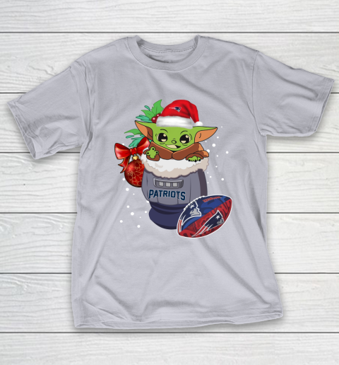 New England Patriots Christmas Baby Yoda Star Wars Funny Happy NFL T-Shirt 7