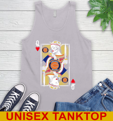 NFL Football Chicago Bears The Queen Of Hearts Card Shirt Tank Top 3