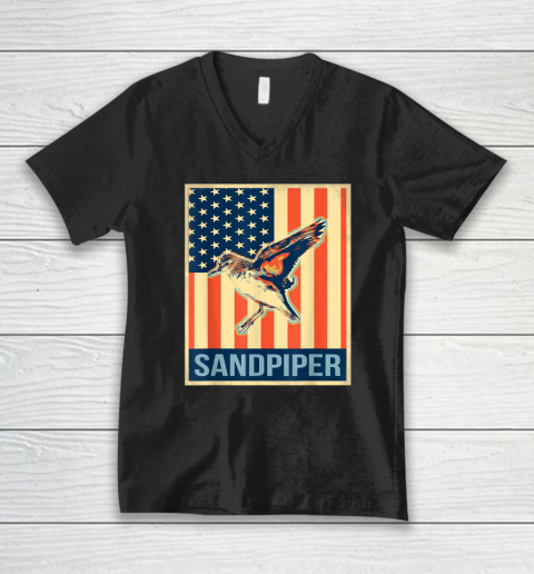 Vintage US Flag Sandpiper V-Neck T-Shirt