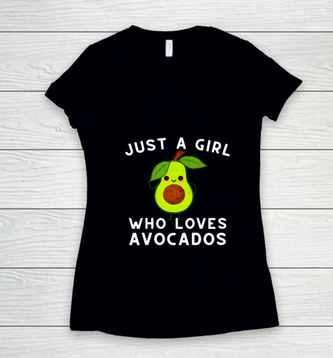 Just A Girl Who Loves Avocados Avocado Guacamole Raglan Baseball Women's V-Neck T-Shirt