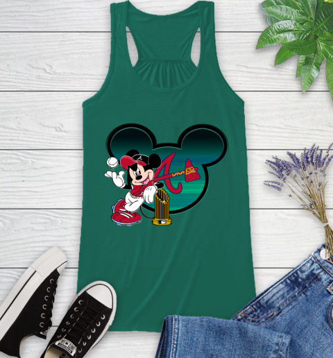 MLB Atlanta Braves The Commissioner's Trophy Mickey Mouse Disney Racerback Tank 7
