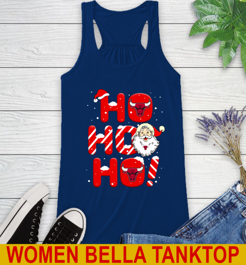 Chicago Bulls NBA Basketball Ho Ho Ho Santa Claus Merry Christmas Shirt Racerback Tank 7
