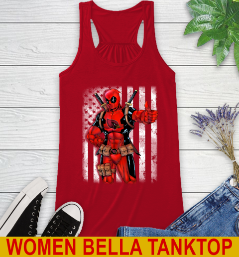 NFL Football Arizona Cardinals Deadpool American Flag Shirt Racerback Tank 4