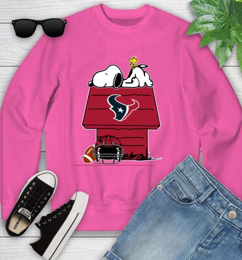 Houston Texans NFL Football Snoopy Woodstock The Peanuts Movie Youth Sweatshirt 7