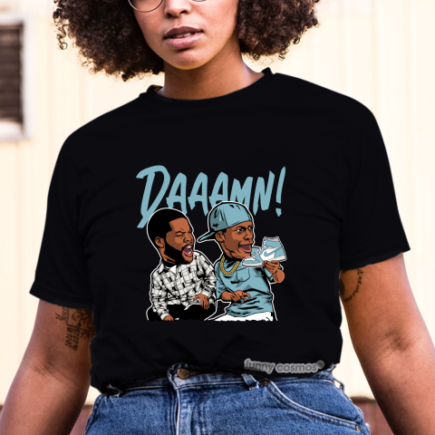 Air Jordan 1 Turbo Green Matching Sneaker Shirt Daaamn Meme White And Turbo Green Sneaker White Tshirt