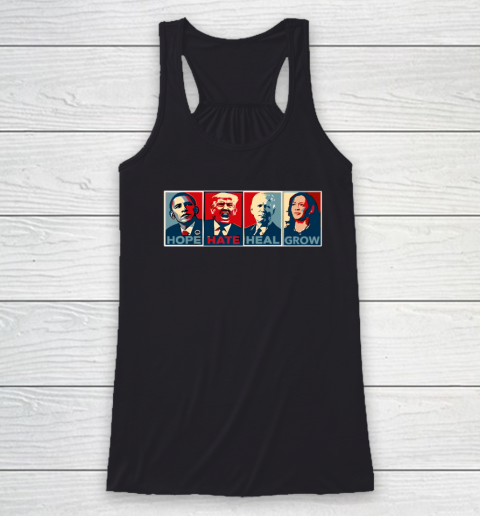 Hope Hate Heal Grow Racerback Tank