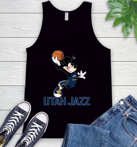 NBA Basketball Utah Jazz Cheerful Mickey Mouse Shirt Tank Top