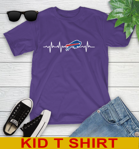 Buffalo Bills NFL Football Heart Beat Shirt Youth T-Shirt 3