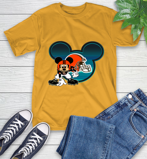 NFL Cleveland Browns Mickey Mouse Disney Football T Shirt T-Shirt 3