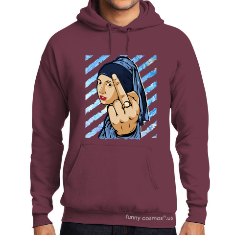 Air Jordan 1 Obsidian UNC Matching Sneaker Tshirt The girl With The Pearl Earing Middle Finger Blue and white Jordan Tshirt