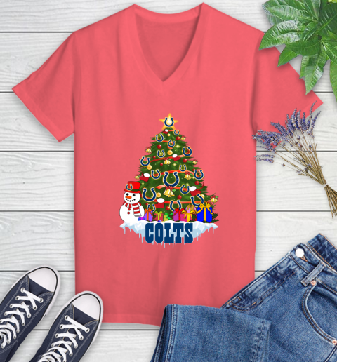 Indianapolis Colts Merry Christmas NFL Football Sports Women's V-Neck T-Shirt 6