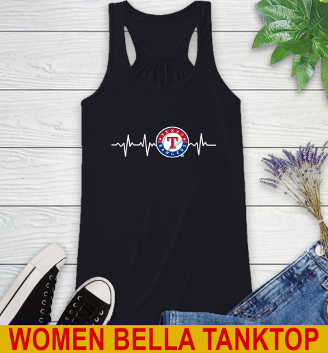 Texas Rangers MLB Baseball Heart Beat Shirt Racerback Tank 8