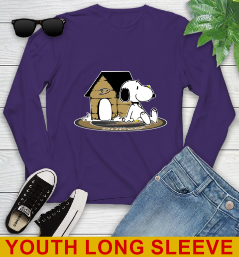NHL Hockey Anaheim Ducks Snoopy The Peanuts Movie Shirt Youth Long Sleeve 5
