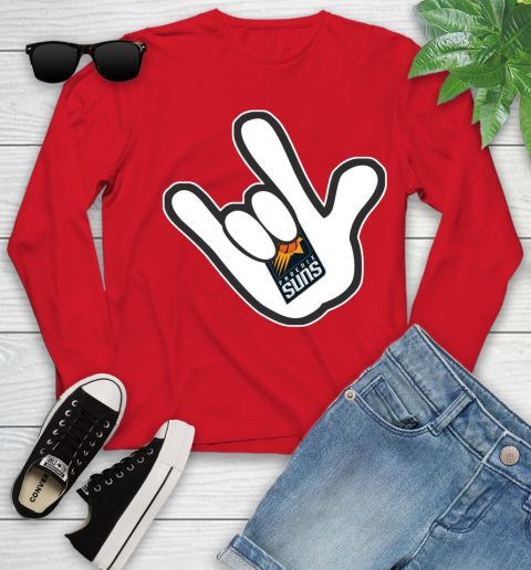 Phoenix Suns NBA Basketball Mickey Rock Hand Disney Youth Long Sleeve 11