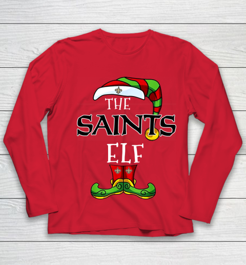New Orleans Saints Christmas ELF Funny NFL Youth Long Sleeve 8
