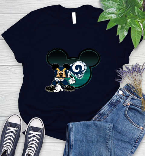 NFL Los Angeles Rams Mickey Mouse Disney Football T Shirt Women's T-Shirt 3