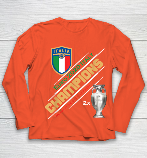 Italy Champions 2020 Euro Forza Azzurri Italia Football Youth Long Sleeve 3