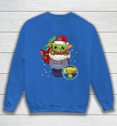 Golden State Warriors Christmas Baby Yoda Star Wars Funny Happy NBA Sweatshirt 7