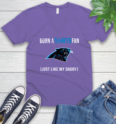 NFL Carolina Panthers Football Loyal Fan Just Like My Daddy Shirt V-Neck T-Shirt 8