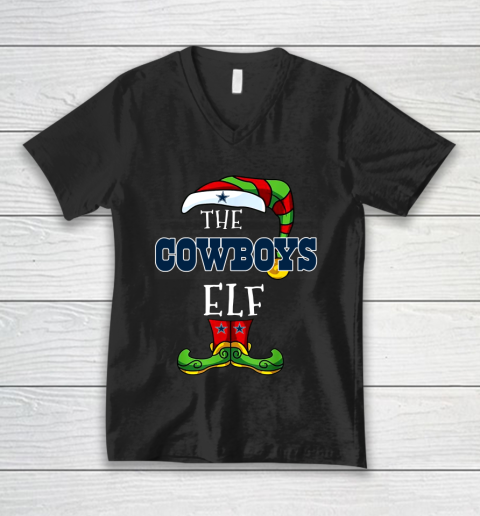 Dallas Cowboys Christmas ELF Funny NFL V-Neck T-Shirt