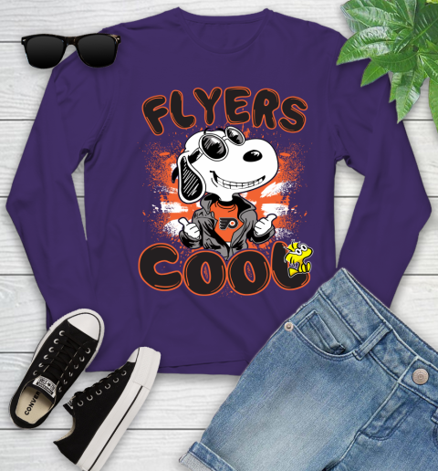 NHL Hockey Philadelphia Flyers Cool Snoopy Shirt Youth Long Sleeve 4