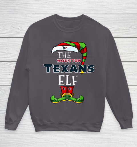 Houston Texans Christmas ELF Funny NFL Youth Sweatshirt 5