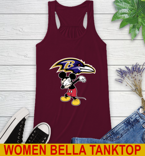Baltimore Ravens NFL Football Dabbing Mickey Disney Sports Racerback Tank 3