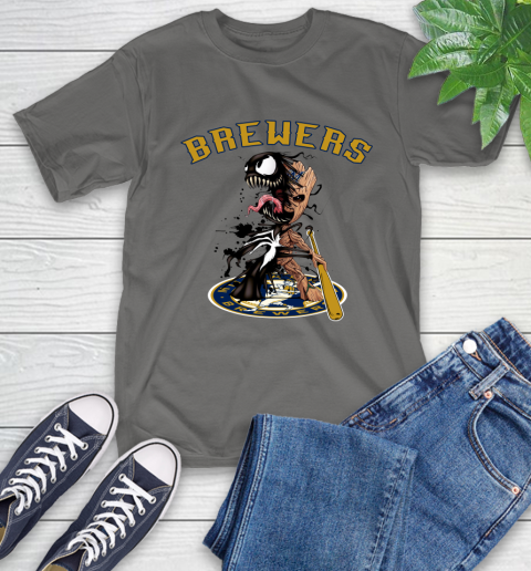 MLB Milwaukee Brewers Baseball Venom Groot Guardians Of The Galaxy T-Shirt 9