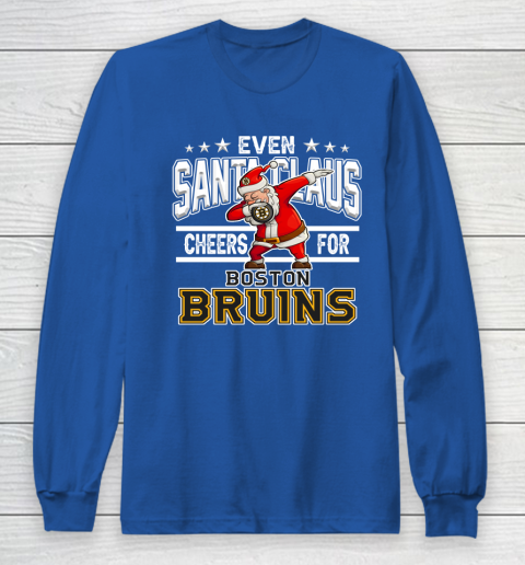 Boston Bruins Even Santa Claus Cheers For Christmas NHL Long Sleeve T-Shirt 6
